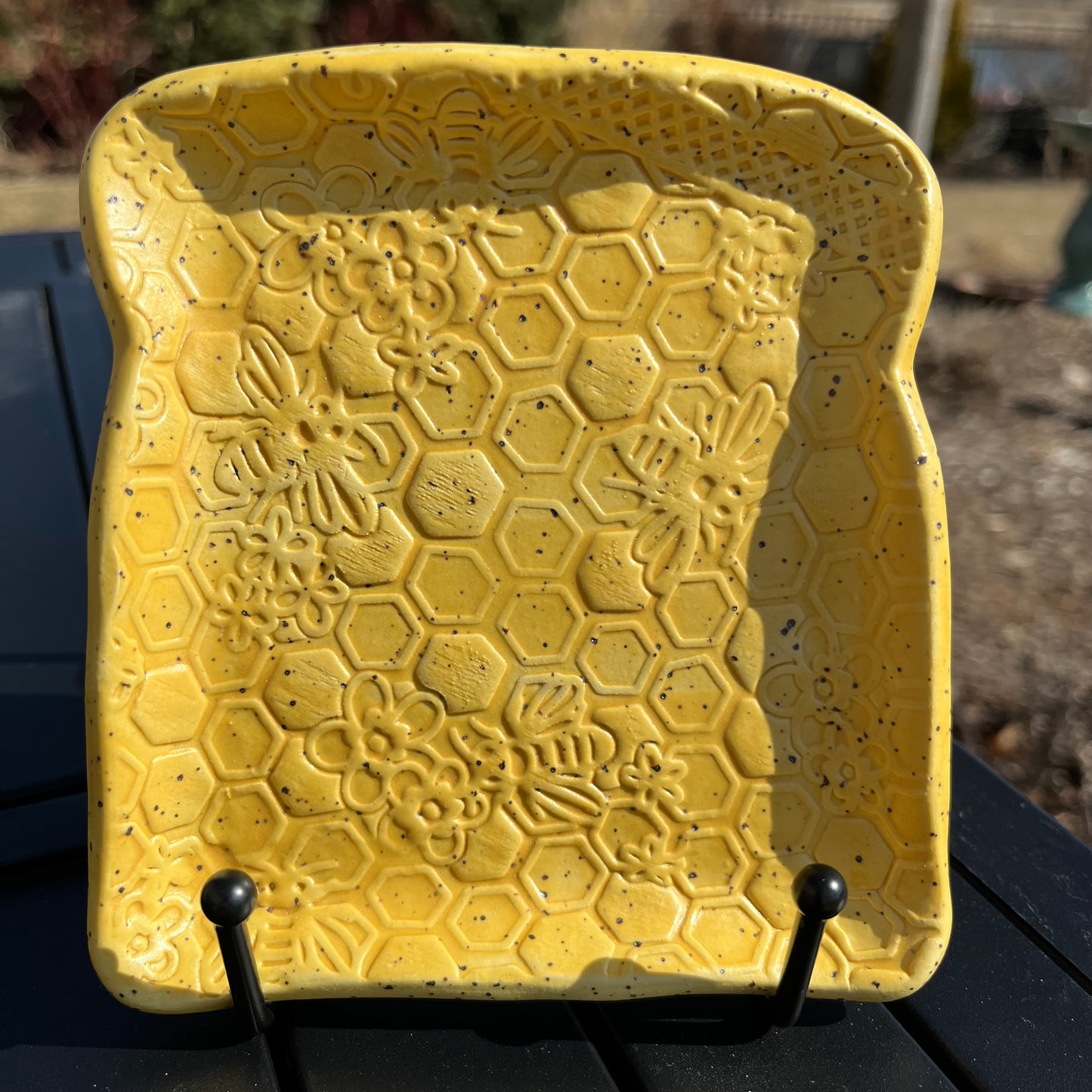 Small Ceramic Toast / Bread Plate - Bumble Bees