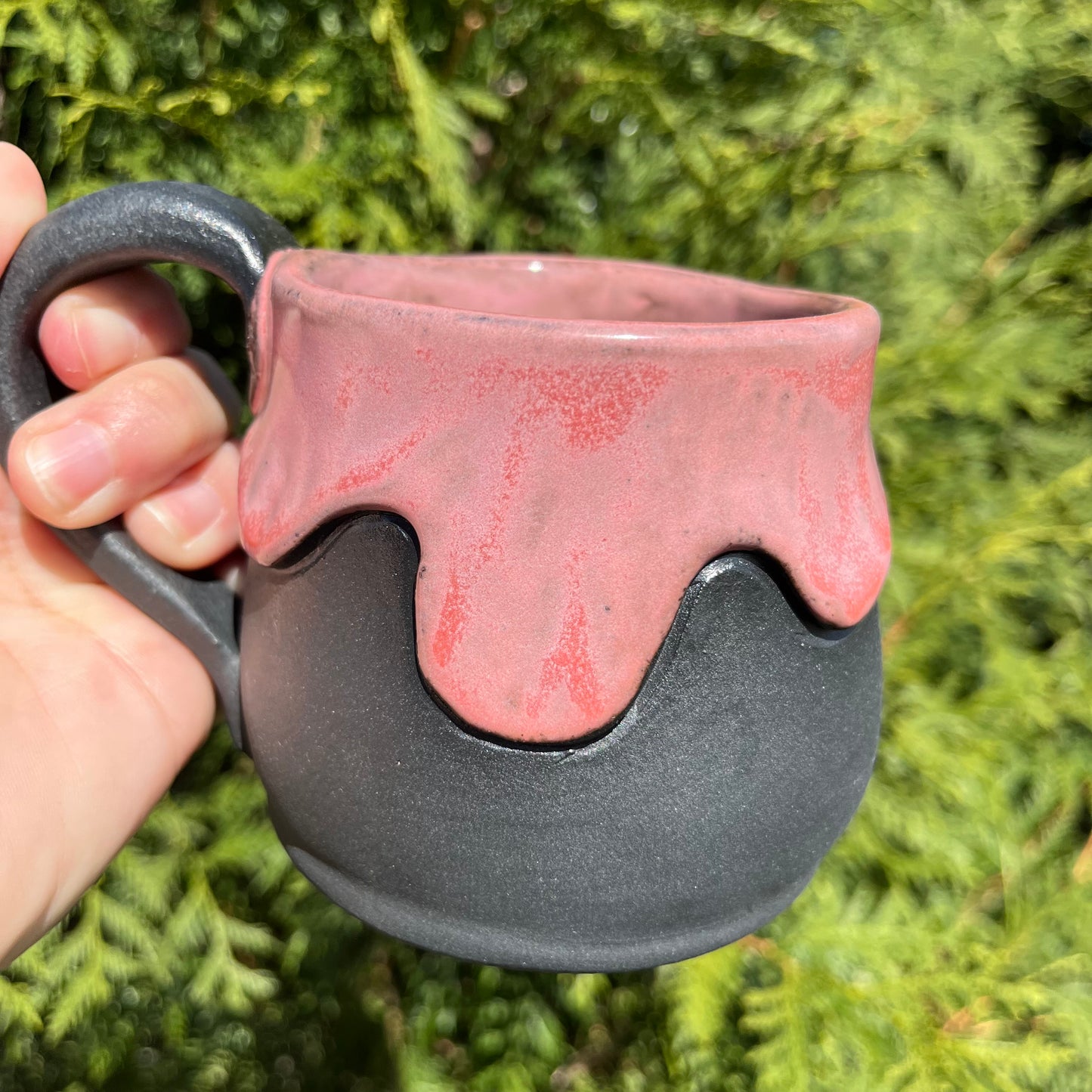 14 oz Ceramic Mug - Drippy Pink