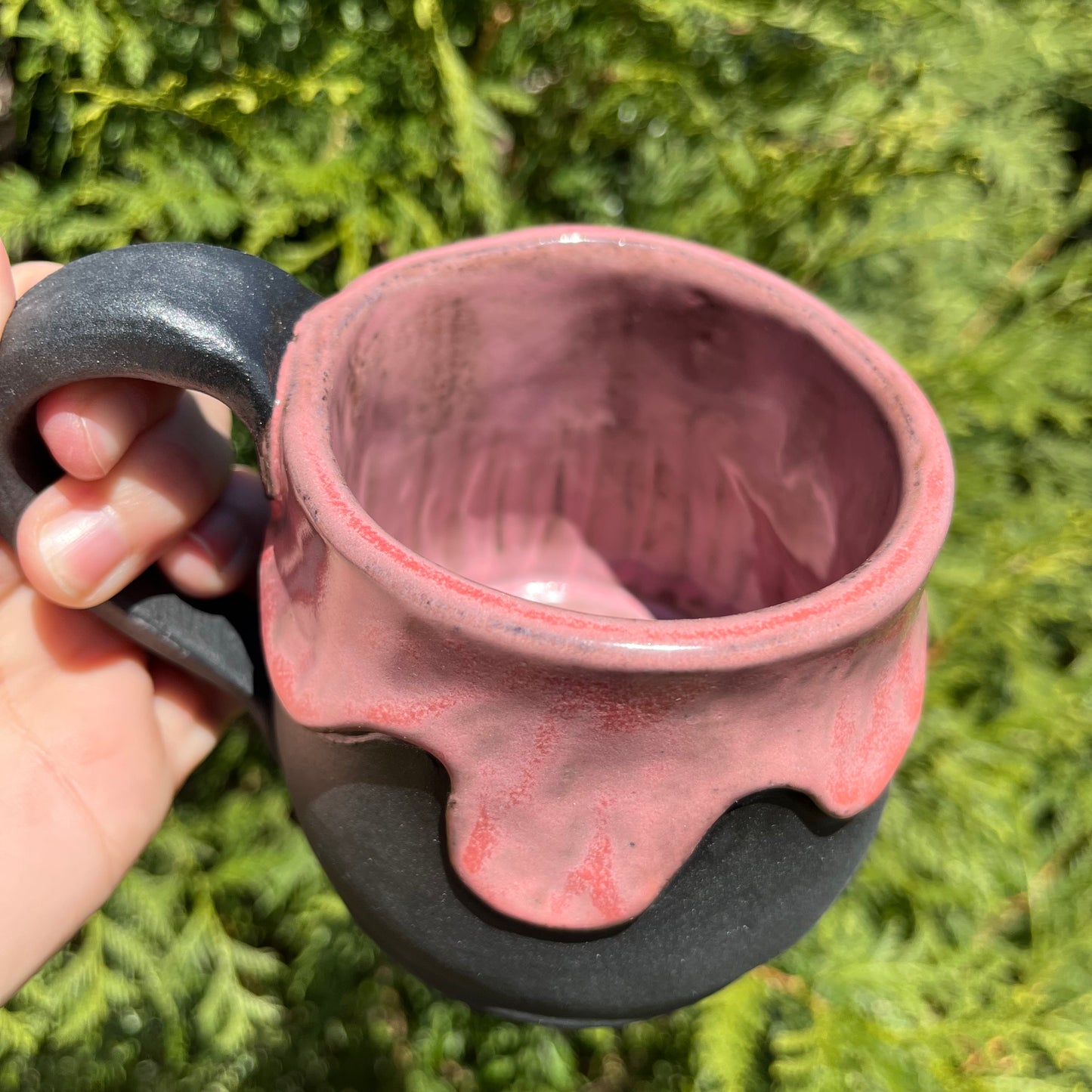 14 oz Ceramic Mug - Drippy Pink