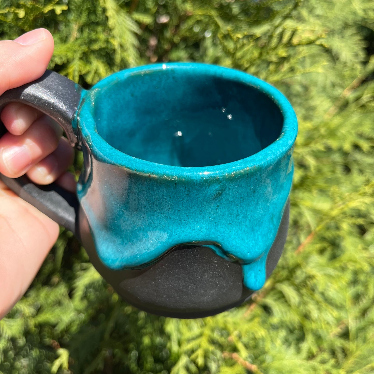 14 oz Ceramic Mug - Drippy Blue