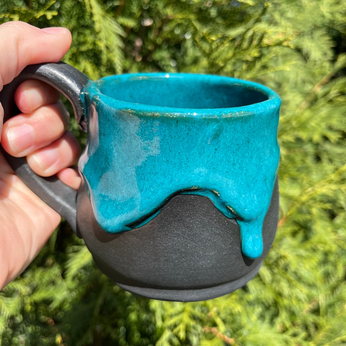14 oz Ceramic Mug - Drippy Blue