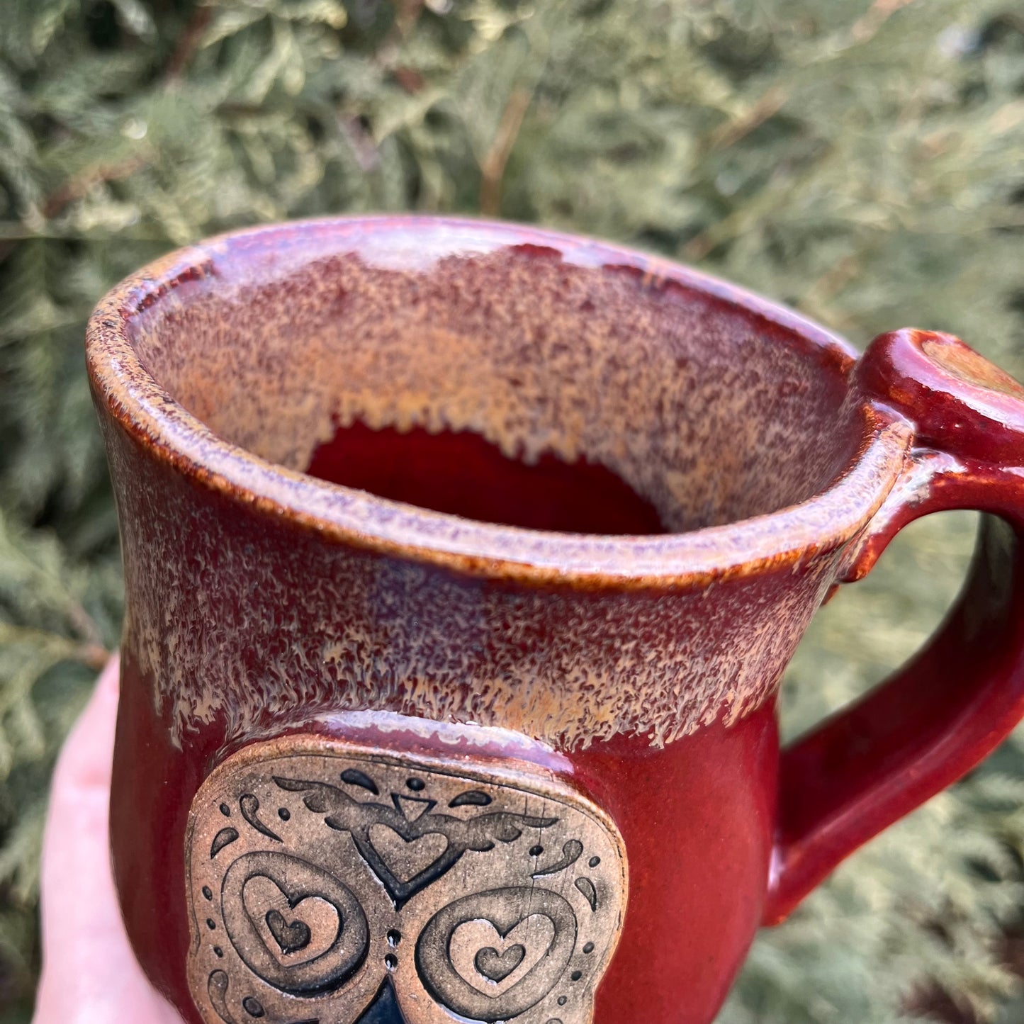 16 oz Ceramic Mug - Sugar Skull Red