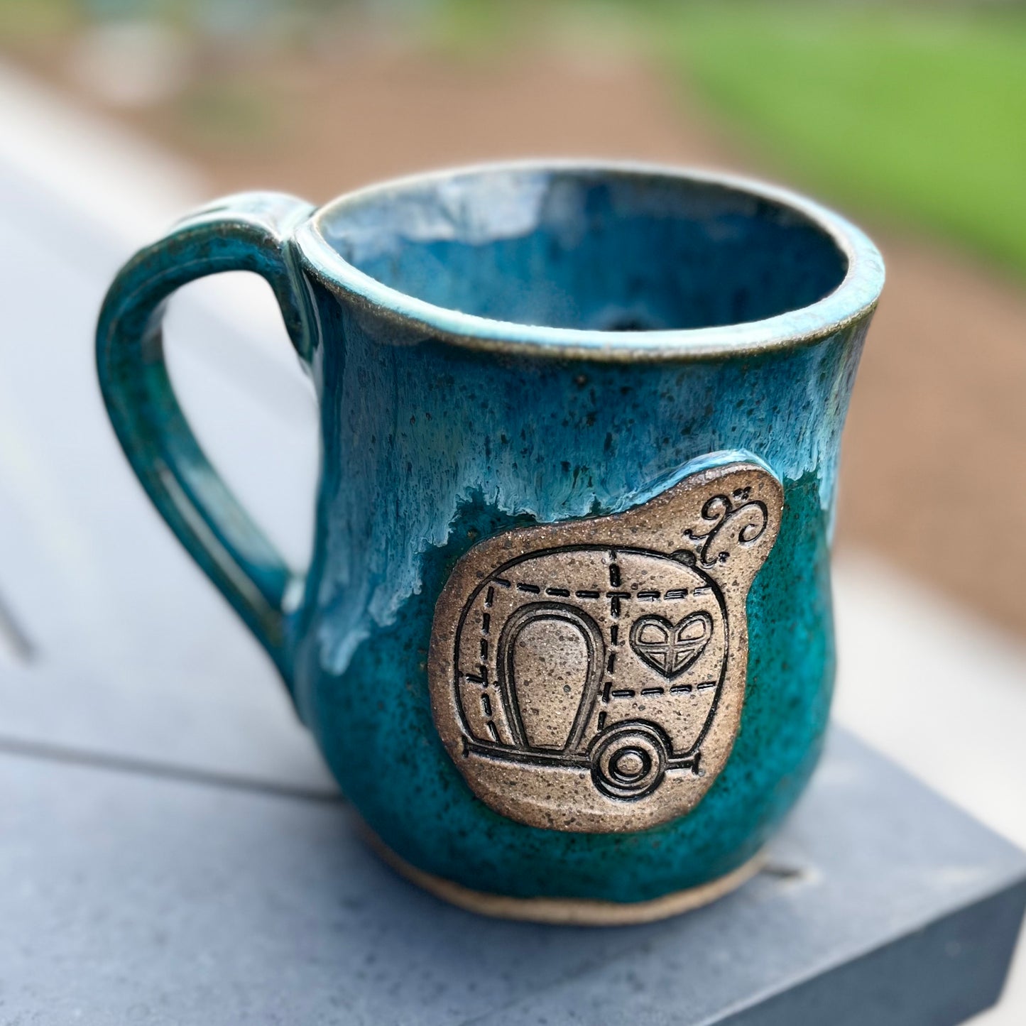 16 oz Ceramic Mug - Camper Turquoise