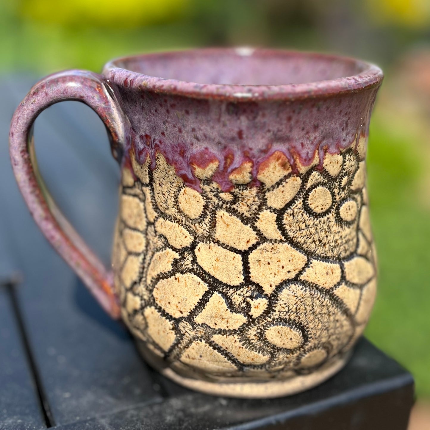 16 oz Ceramic Mug - Skull Lace & Purple