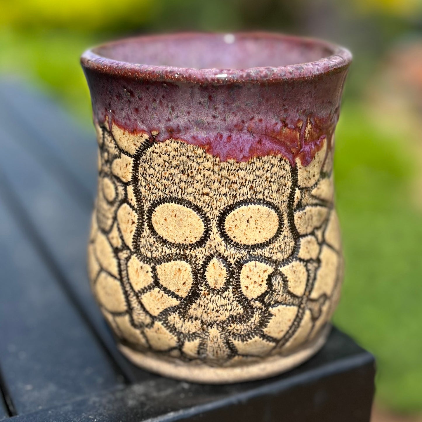 16 oz Ceramic Mug - Skull Lace & Purple