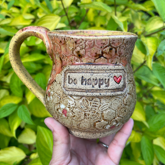 16 oz Ceramic Mug - Be Happy