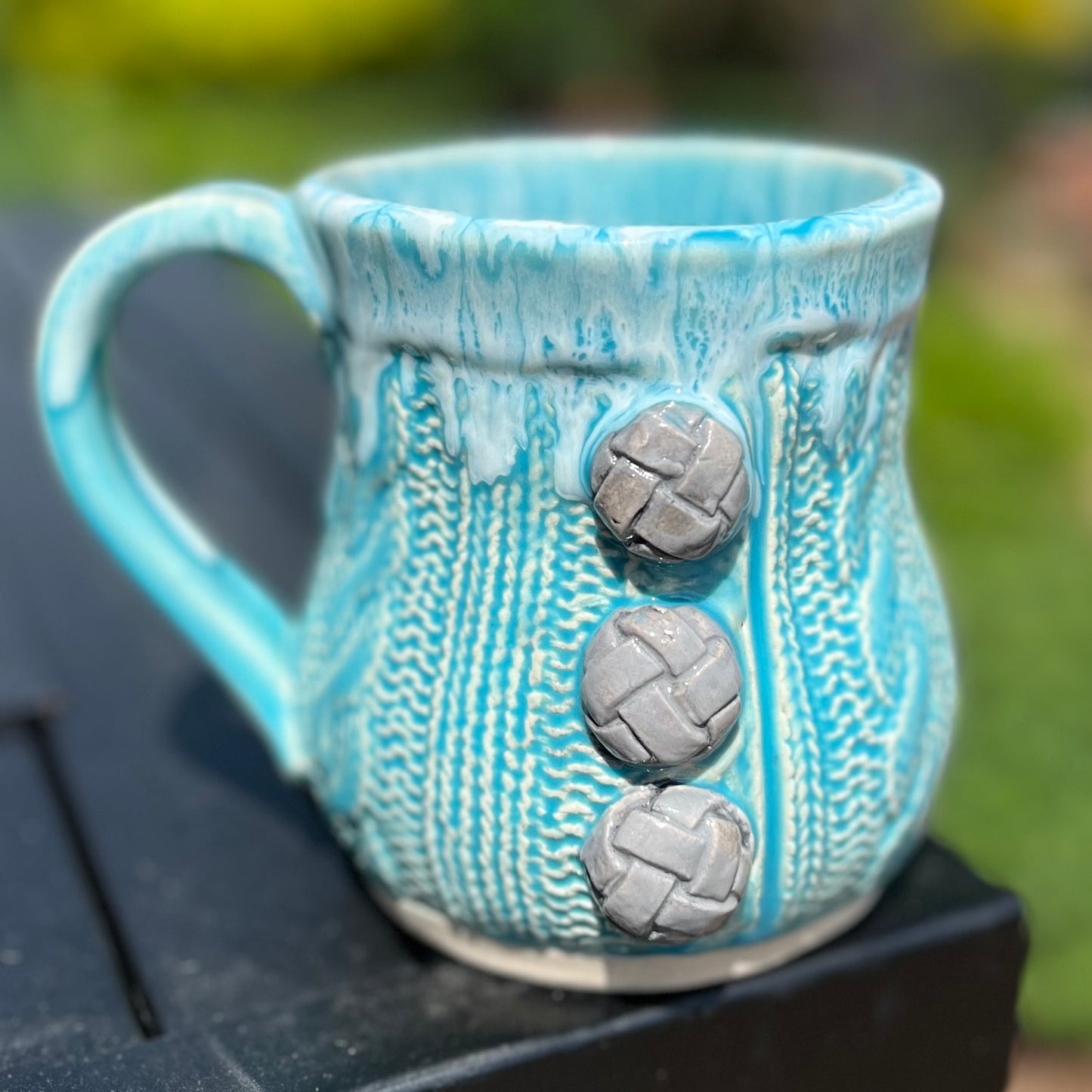 16 oz Ceramic Mug - Cozy Sweater Blue